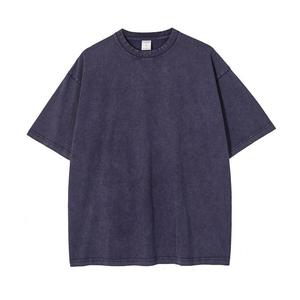 Venta al por mayor de ropa para hombre Camiseta de algodón de gran tamaño pesado lavado ácido en blanco camiseta personalizada gráfico vintage camiseta - Product Image 5