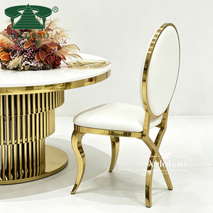 Chaises d'événement de luxe au design moderne en acier inoxydable doré - Product Image 2