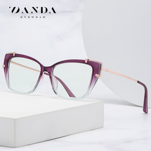 Gafas Danda Cat Eye con montura completa morada para mujer, monturas ópticas TJ876, lentes transparentes, tamaño mediano - Product Image 1
