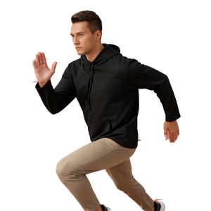 Nueva Llegada Sudadera con Capucha de Punto para Hombre, Sólida, de Invierno, Transpirable, de Secado Rápido, Manga Larga, Cortavientos, para Gimnasio y Fitness, con Bolsillo - Product Image 1