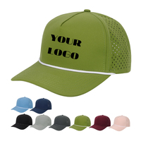 Custom Logo Nylon Oranje 7-Panel Snapback Cap Platte Rand Lasergesneden Gat Voor Waterdichte Gorras Honkbalhoed