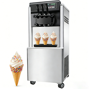 Máquina comercial de helado suave de acero inoxidable, tres sabores, control digital, para tienda, cafetería, restaurante, alta eficiencia, automática - Product Image 1
