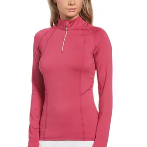 Golthan Custom OEM Pink Quarter Zip Pullover Activewear Shirt Women