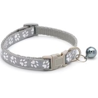 Collier Réfléchissant Tendance avec Empreinte de Patte Unique et Clochette pour Chat et Chien