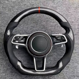 Volante de fibra de carbono con cuero rojo y doble marcador amarillo para Porsche Cayenne Panamera <span class=keywords><strong>911</strong></span> 718 Macan, <span class=keywords><strong>serie</strong></span> completa. - Product Image 1