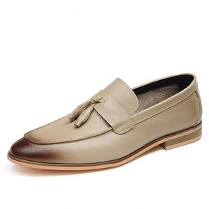 Zapatos de Vestir Formales de Cuero Hechos a Mano de Lujo para Hombre 2025 - Cómodos, con Punta en Pico, Flecos, Sin Cordones, Transpirables e Impermeables para Oficina y Carrera Profesional - Product Image 2