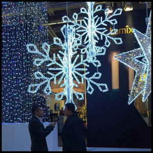 Guirlandes lumineuses de Noël extérieures, étanches IP65, motif flocon de neige LED, pour l'éclairage des fêtes - Product Image 6
