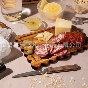 Planche à découper en bois d'acacia rectangulaire 38 cm, antidérapante, pour la cuisine - Product Image 1
