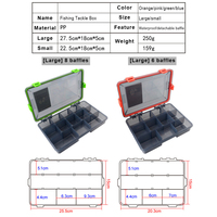 Caja de Pesca de ABS a Precio de Fábrica al por Mayor, Caja de Señuelos Impermeable con Cierre de Cuatro Hebillas, Accesorios de Pesca, Caja de Señuelos Grande y Pequeña