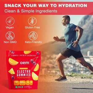 Suplemento de culturismo de hidratación rápida WELLBODY con logotipo personalizado vegano Electro Gummy con sabor <span class=keywords><strong>natural</strong></span> OEM para adultos - Product Image 3