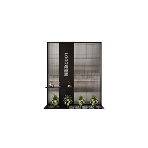 Mampara de vidrio esmerilado de estilo chino moderno para entrada de oficina con logotipo personalizado para divisor de espacios en el hogar o la oficina - Product Image 5