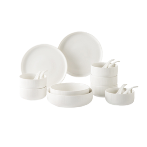 Cozy Eco-Friendly Modern Black and White Ceramic Dinner Plates <b>Set</b> Stocked Minimalist Tableware <b>Dinnerware</b> - Product Image 1