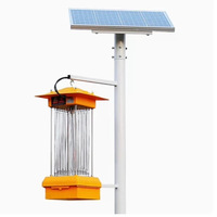 Lampe Solaire Anti-Insectes Extérieure, Piège à Vibrations LED pour le Contrôle des Ravageurs Agricoles en Verger, Lampe à Choc Électrique Anti-Moustiques