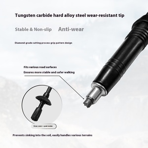 Tongkat Trekking Ultra-Ringan 5-Bagian dari Paduan Aluminium 7075 dengan Pegangan EVA dan Ujung Baja Tungsten, Tongkat Jalan Lipat untuk Pendakian OEM - Product Image 5