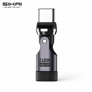 SIKAI 240W 540 °   Adaptateur USB-C rotatif à 360° °   Swivel 180 °   Connecteur <span class=keywords><strong>de</strong></span> charge rapide Type-C Fold PD pour ordinateur portable, tablette et <span class=keywords><strong>téléphone</strong></span> <span class=keywords><strong>de</strong></span> jeu - Product Image 1