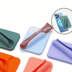 Silicone Magnetic Phone Stand with Card Slot, Adhesive Portable <b>Lipstick</b> Lip Gloss Lip Balm Holder for Desktop & Travel - Product Image 3