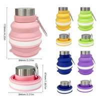 Bouteille d'Eau Pliable en Silicone Portable de 300 ml, Sans BPA, Anti-Fuite, Peu Encombrante, Idéale pour le Camping, les Voyages, l'École et les Enfants