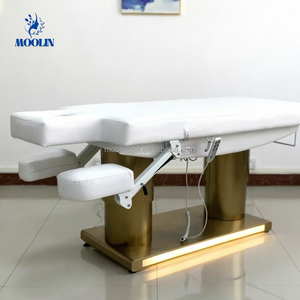 Cama Facial Eléctrica de Lujo con 4 Motores, Base Dorada, Silla de Examen Médico Estética Personalizada, Silla de Tratamiento de Spa para Salón de Belleza - Product Image 3