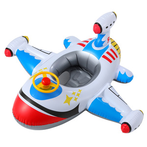 <b>Inflatable</b> Airplane Swimming Ring For Children <b>Pool</b> <b>Float</b> Seat With Steering Wheel 1-6 Years Old Novelty Design - Product Image 4