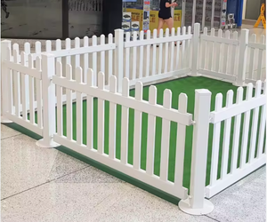 Trắng PVC picket & ranh giới hàng rào tấm 2.5m Chiều rộng tùy chọn 1m chiều cao 3D mô hình với hàng rào đường sắt & hàng rào bài viết cho hàng rào an toàn - Product Image 2