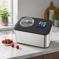 Nouvelle conception, design compact, faible niveau sonore, boîtier en acier inoxydable, petite machine à crème glacée avec fonction de fabrication de yaourt