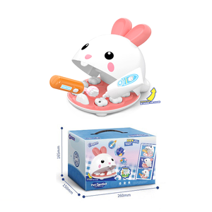 Ensemble de jeu de <span class=keywords><strong>rôle</strong></span> dentiste pour enfants, lapins et chiens, accessoires éducatifs pour le soin des dents, jouet d'infirmière pour jeu interactif d'imitation - Product Image 1