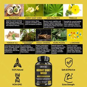 Grado superior Hombres Salud Maca Cachonda Extracto de hierba de cabra Cápsulas de Epimedium Extracto de Epimedium - Product Image 3