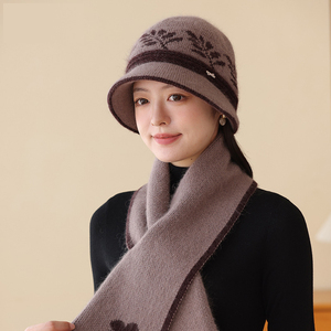 Chapeau en laine pour maman en hiver, chapeau tricoté chaud doublé de polaire pour femmes d'âge moyen et âgées, coupe-vent et protection contre le froid - Product Image 3