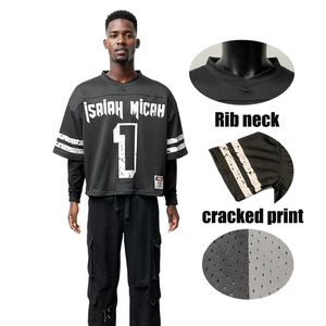 Biểu Tượng Tùy Chỉnh Bóng Đá Jersey Người Đàn Ông Áo Thun Boxy Phù Hợp Với Thời Trang dạo phố Quá Khổ Cổ Điển Thăng Hoa Lưới <span class=keywords><strong>Polyester</strong></span> Bóng Đá Jersey T Áo Sơ Mi - Product Image 4