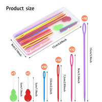250510 Kit de 42 Aiguilles en Plastique pour Sac en Toile, 40 Grandes Aiguilles à Chas et 2 Enfile-Aiguilles Gourdes, Outils de Tricot DIY en 4 Tailles