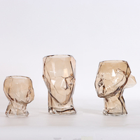 Décoration de maison minimaliste populaire personnalisée Vase à fleurs créatif en verre et cristal à tête humaine