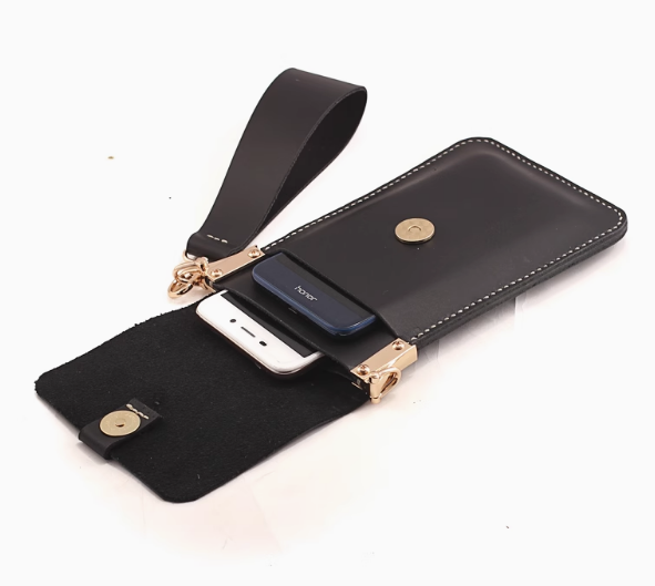 Minimalist Leather Phone Case, Multi-functional Genuine Leather Wallet with Card and Cash Slots, Suitable for Everyday Use.