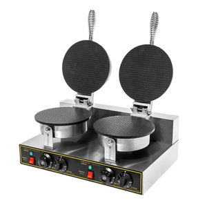 Machine de fabrication de cornets de crème glacée gaufrés à plaque ronde, fabricant de snacks à cornets de glace gaufrés à glace - Product Image 1