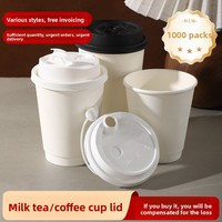 Tapa Desechable Antiderrames para Vasos de Café, 90 mm de Diámetro, Tapa para Bebidas Calientes con Punta Negra, Embalaje en Caja de Plástico PP