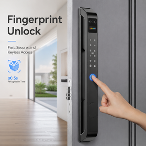Serrure de porte intelligente Tuya Smart WiFi avec reconnaissance faciale 3D, déverrouillage biométrique par empreinte digitale et carte, contrôle par application smartphone, serrure intelligente - Product Image 4