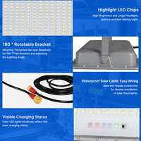 Projecteur solaire d'urgence IP67 étanche, projecteur LED solaire extérieur DOB 100W 200W, projecteurs LED solaires extérieurs