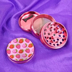 Molinillo rosa de aleación de aluminio para niñas, trituradora de 4 capas, herramientas para fumar, molinillo de hierbas y especias, humo - Product Image 4