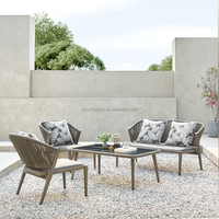 Langlebiges Komfortables Modernes Outdoor-Garten-Sitzset Tragbare Terrassen- Rasen- Poolside- Hofmöbel Aluminiumrahmen Konversationssofa