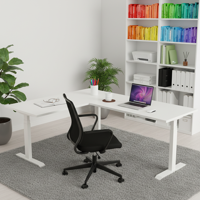 Customizable Electric Standing Desk Height Adjustable Office Desk L Shape Design for Corporate Bulk Order Adjustable Desk Table