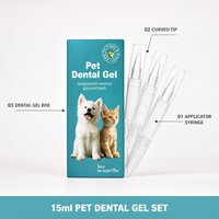 Gel dentaire OEM ODM pour chiens et chats, seringue applicatrice 15 ml, gel nettoyant pour dents de chiots et chatons, soin buccal pour animaux de compagnie