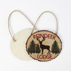 JM-155 renna Lodge lettere piccoli segni di <span class=keywords><strong>legno</strong></span> albero di <span class=keywords><strong>natale</strong></span> ornamenti - Product Image 2