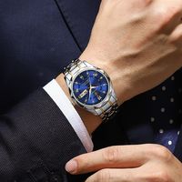 Хит продаж! Мужские часы POEDAGAR 615 класса люкс, бизнес-стиль, водонепроницаемые, с подсветкой, указателем даты и дня недели, кварцевые.