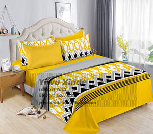 Parure de lit LILIANNA King Size 6 pièces 100% <span class=keywords><strong>coton</strong></span>, ensemble de literie doux et luxueux imprimé avec drap plat et taies d'oreiller pour chambre à coucher, maison, hôtel - Product Image 6