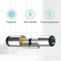 Cylindre de serrure intelligent YL-50BF à haute sécurité antivol, déverrouillage par empreinte digitale ou application, vente chaude