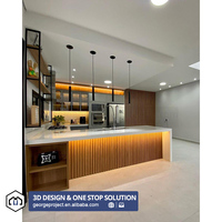 Ensembles d'armoires de cuisine modernes sur mesure, finition haute brillance, design de meubles de cuisine pour projets de villas et d'appartements