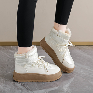 2025 Autumn Winter Unisex Waterproof Warm Cloth with Velvet <b>Knee</b>-<b>High</b> Thick Soled Mesh Lining Elevating Snow Boots - Product Image 3