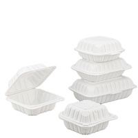 Contenants alimentaires pour hamburgers à clapet à charnière de 8 pouces 9 pouces allant au micro-ondes Boîte à lunch jetable en plastique MFPP durable