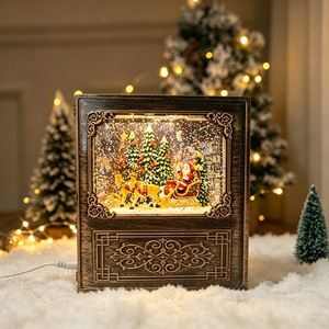 Nuovi regali natalizi a forma <span class=keywords><strong>di</strong></span> libro, Babbo Natale, pupazzo <span class=keywords><strong>di</strong></span> neve, fiocchi <span class=keywords><strong>di</strong></span> neve, carillon, lanterna a vento, atmosfera e decorazione da scrivania - Product Image 3