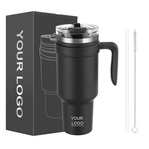 מכירת הטוב ביותר באיכות גבוהה ביותר של 40 עוז טאמבלר חסין דליפה חיצונית נסיעות ספל עם ידית וקש 2-in-1 מכסה - Product Image 1