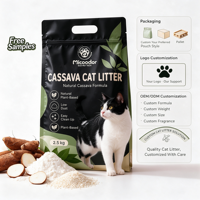 Litière pour chat en cassave et litière pour chat en tofu, faible MOQ, écologiques, pour les distributeurs